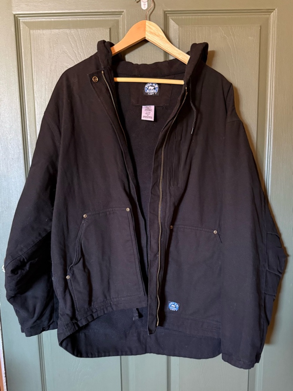 Unisex Black Hooded Work Jacket